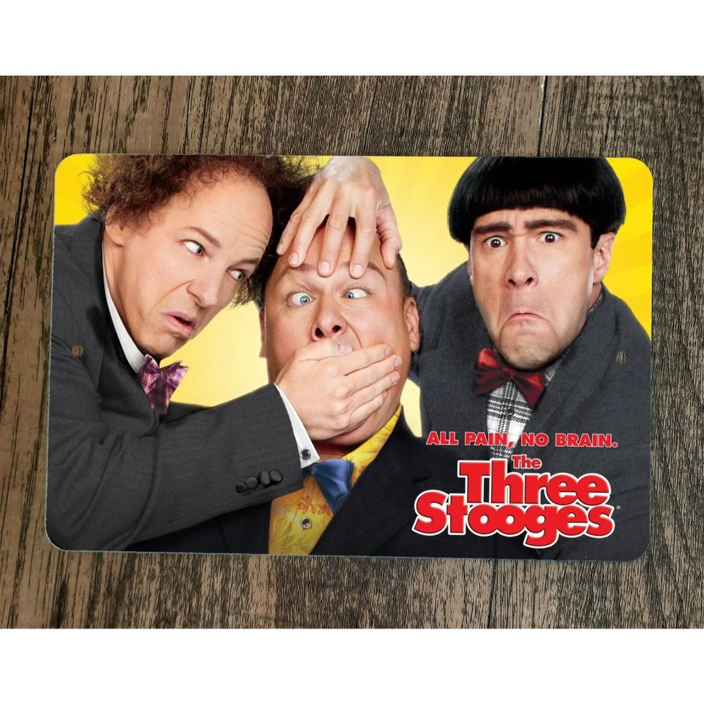 The Three 3 Stooges‎ All Pain No Gain 8x12 Metal Wall Sign Poster